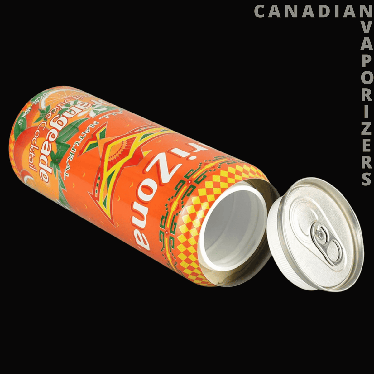 Arizona Iced Tea Stash Can – Secret Safe with 23oz Hidden Storage - Orange Arizona Iced Tea can-shaped stash safe with a hollow interior and removable silver lid.