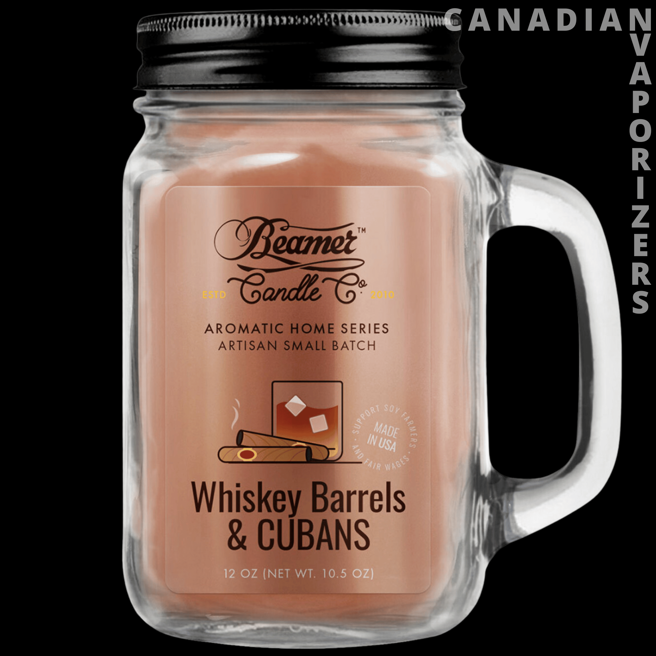Beamer Candle Co 12oz Whiskey Barrels & Cubans Candle