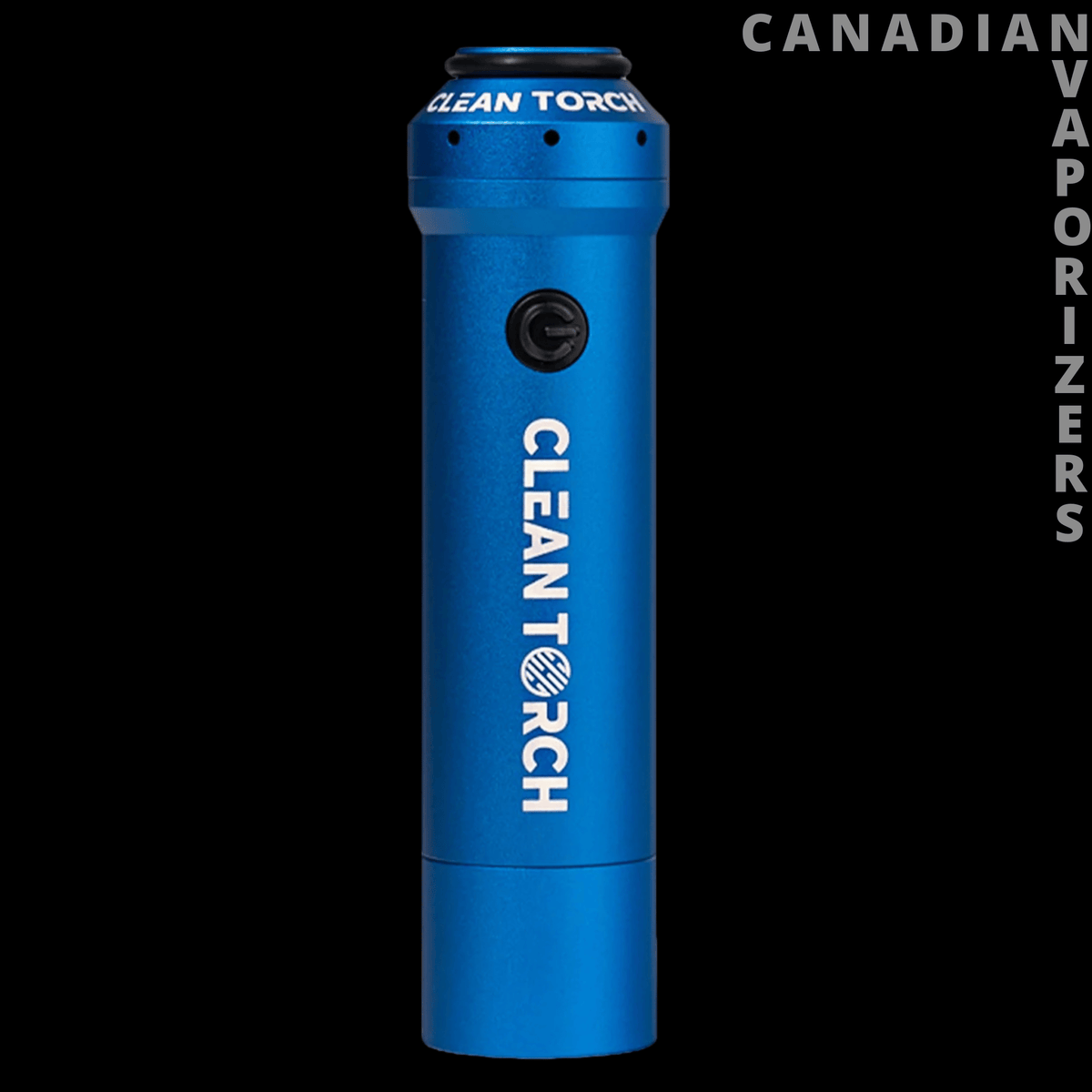 Clean Torch Set - Blue cylindrical Clean Torch lighter with a black ignition button and metallic torch nozzle.