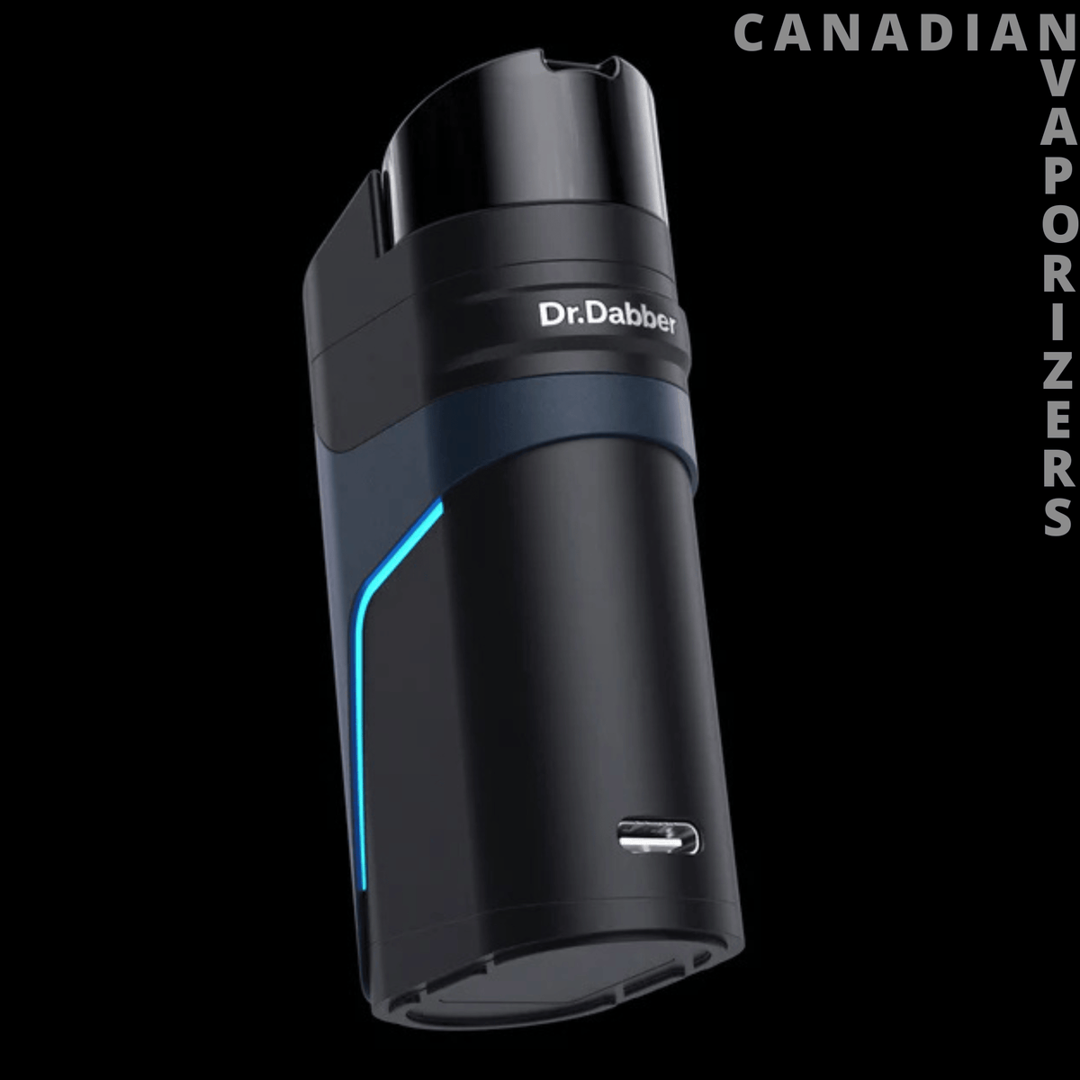 Dr Dabber Ghost 2 Vaporizer - Black Dr. Dabber Ghost 2 vaporizer with a sleek matte finish and blue accent light.