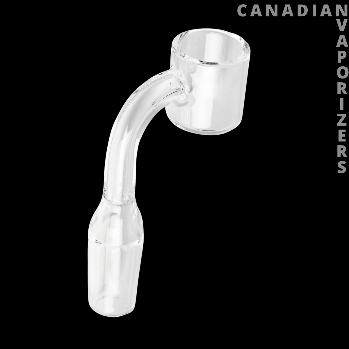 Gear Premium 14mm Male 90 Degree Banger - Clear glass 90-degree banger with a cylindrical bucket and tapered 14mm male joint.