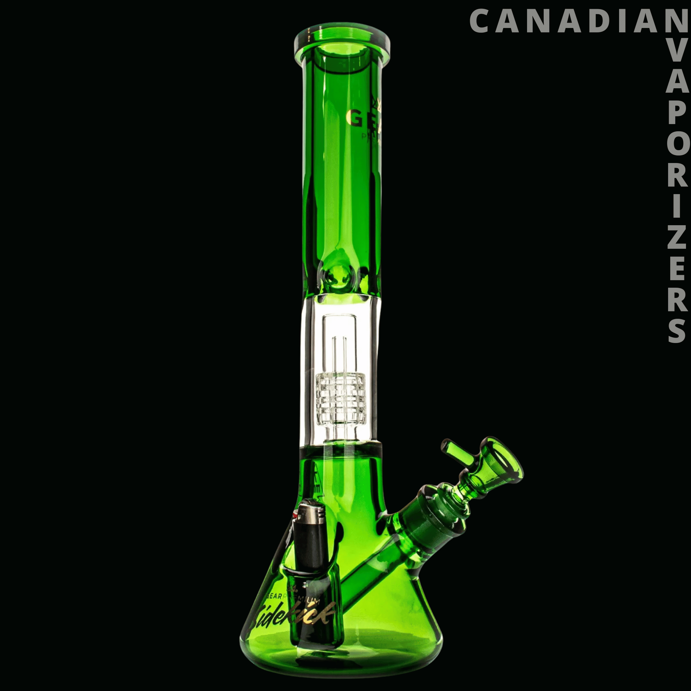 Gear Premium 15.5" 7mm Thick Sidekick Dual Chamber Beaker Base Water Pipe