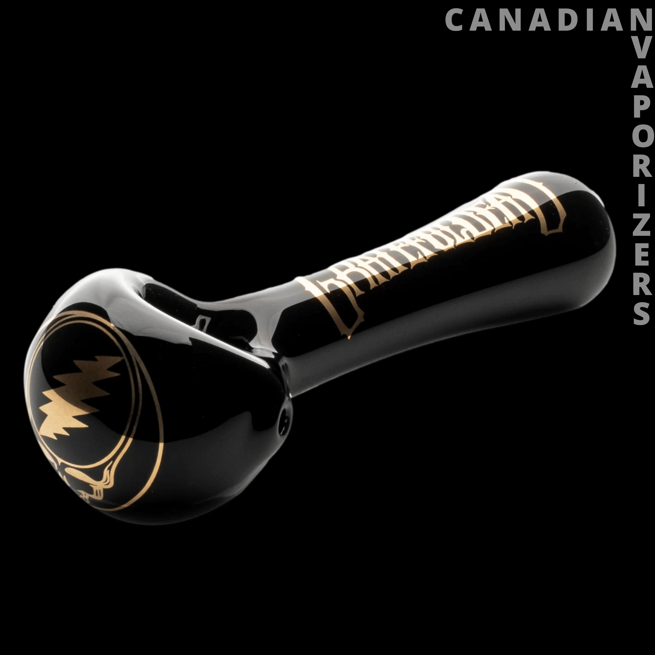 Gear Premium 4.5" Black & Gold Steal Your Face Spoon Hand Pipe