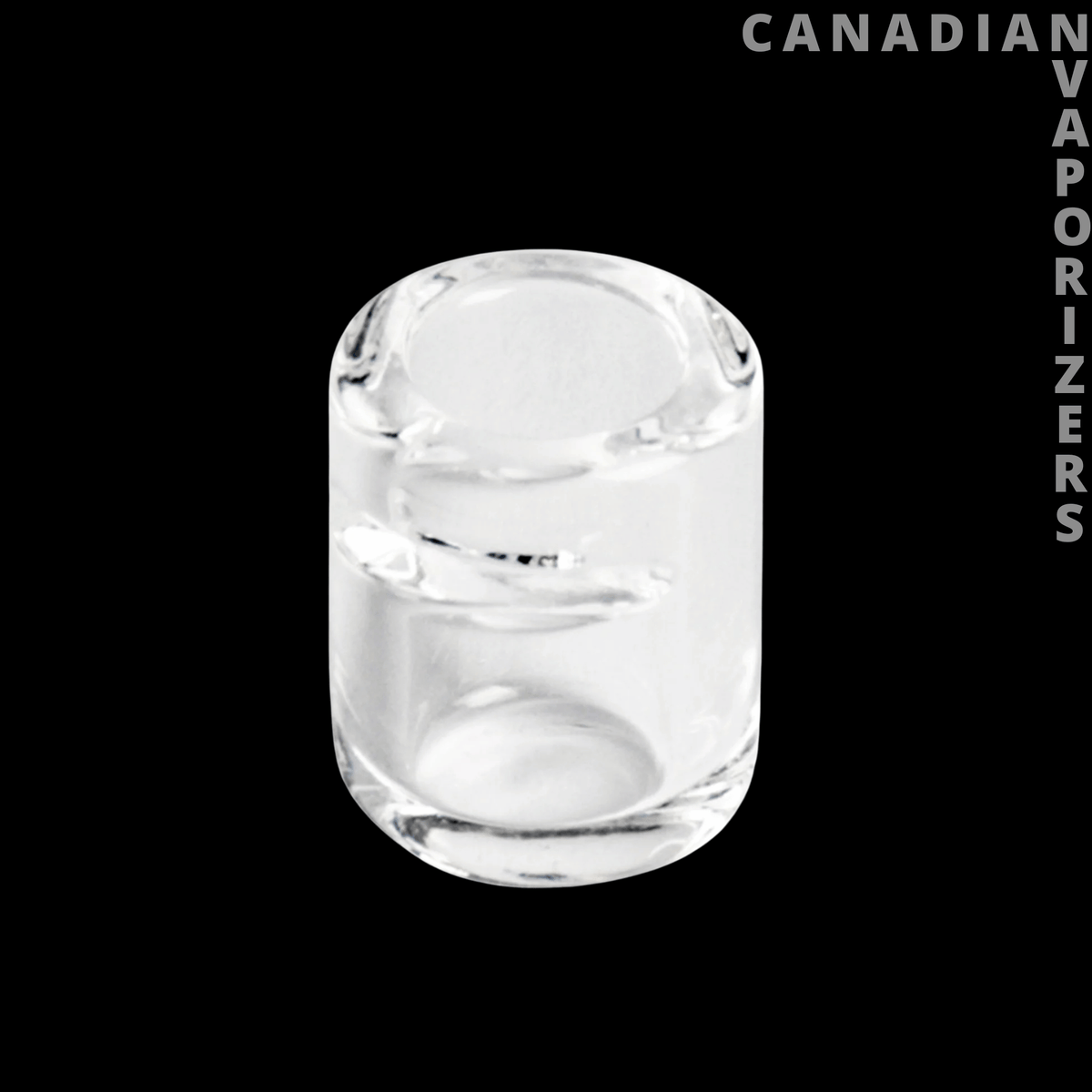 Gear Premium Small Quartz Banger Insert - Clear glass quartz banger insert with a compact cylindrical shape and rounded top rim.