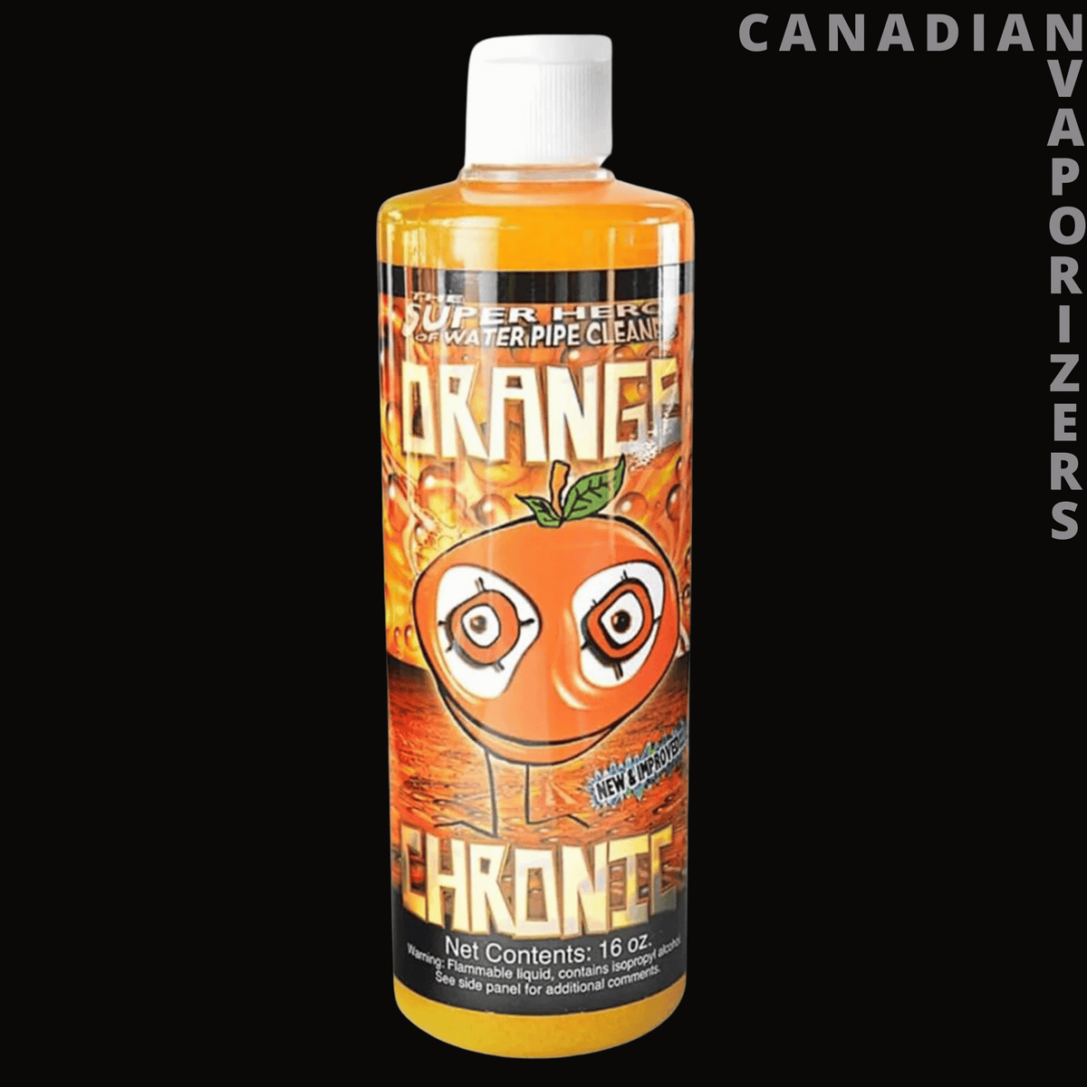 Orange Chronic Cleaner (Pack of 12) - Orange Chronic Cleaner bottle with a white cap and bright orange cartoon-face label.