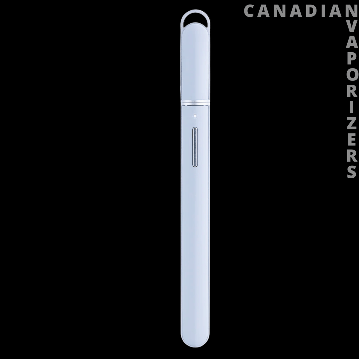 Puffco Hot Knife - Slim white Puffco Hot Knife with a rounded tip, silver band, and narrow side button.