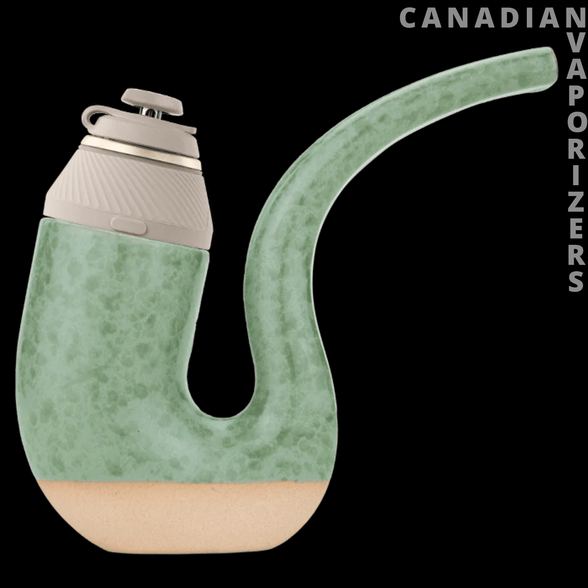 Puffco Proxy Terrapipe - Matcha green marbled Terrapipe with a curved neck, cream base, and metallic top.