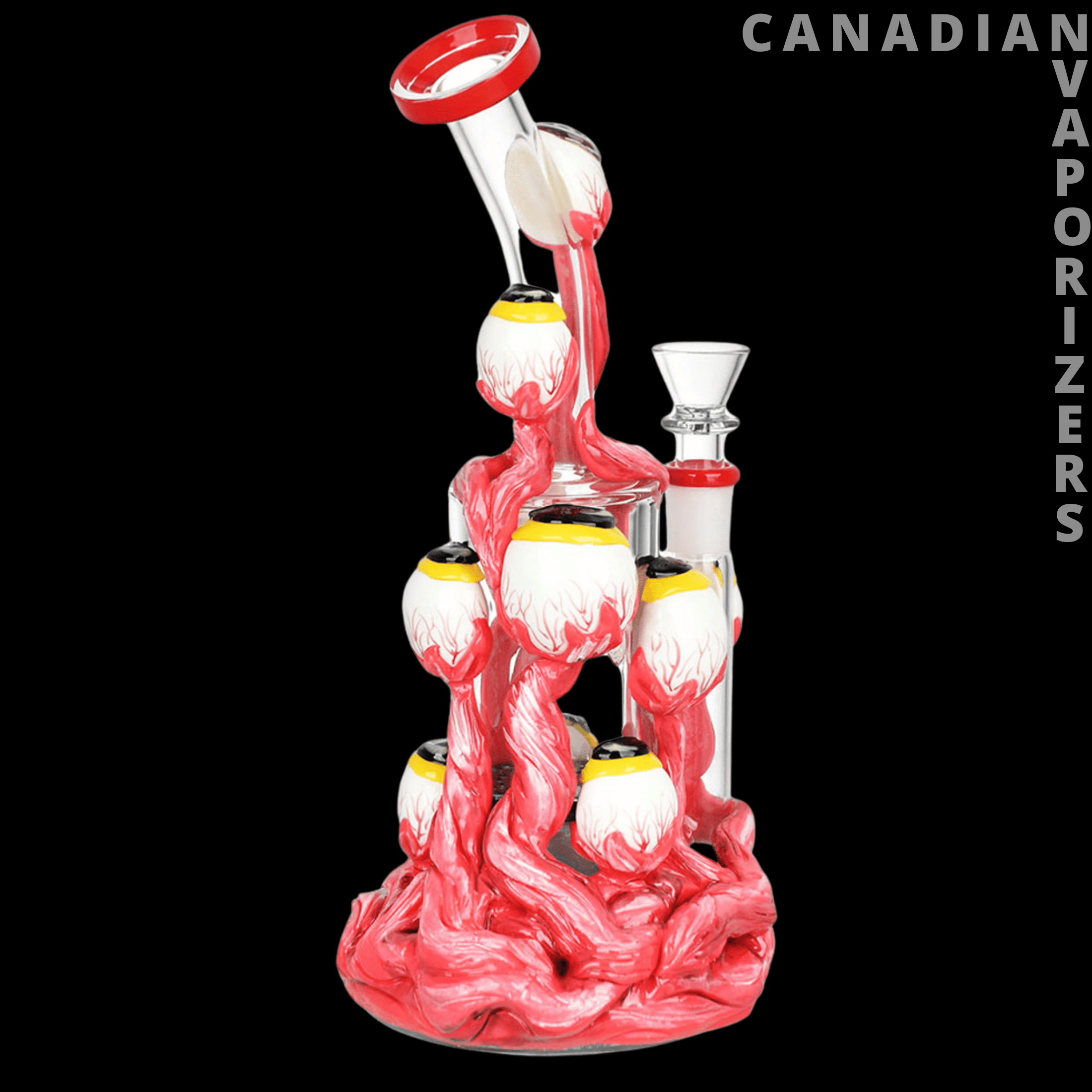 Pulsar All Eyes On You” Water Pipe – 9.5 Glow-in-the-Dark Glass Bong (14mm)