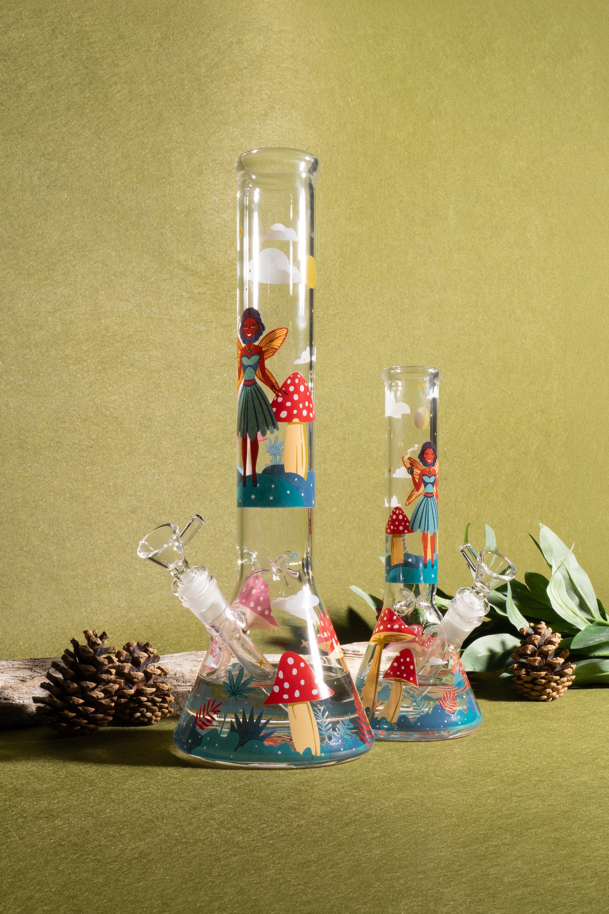 Red Eye Glass 15" Faerie Worlds Water Pipe