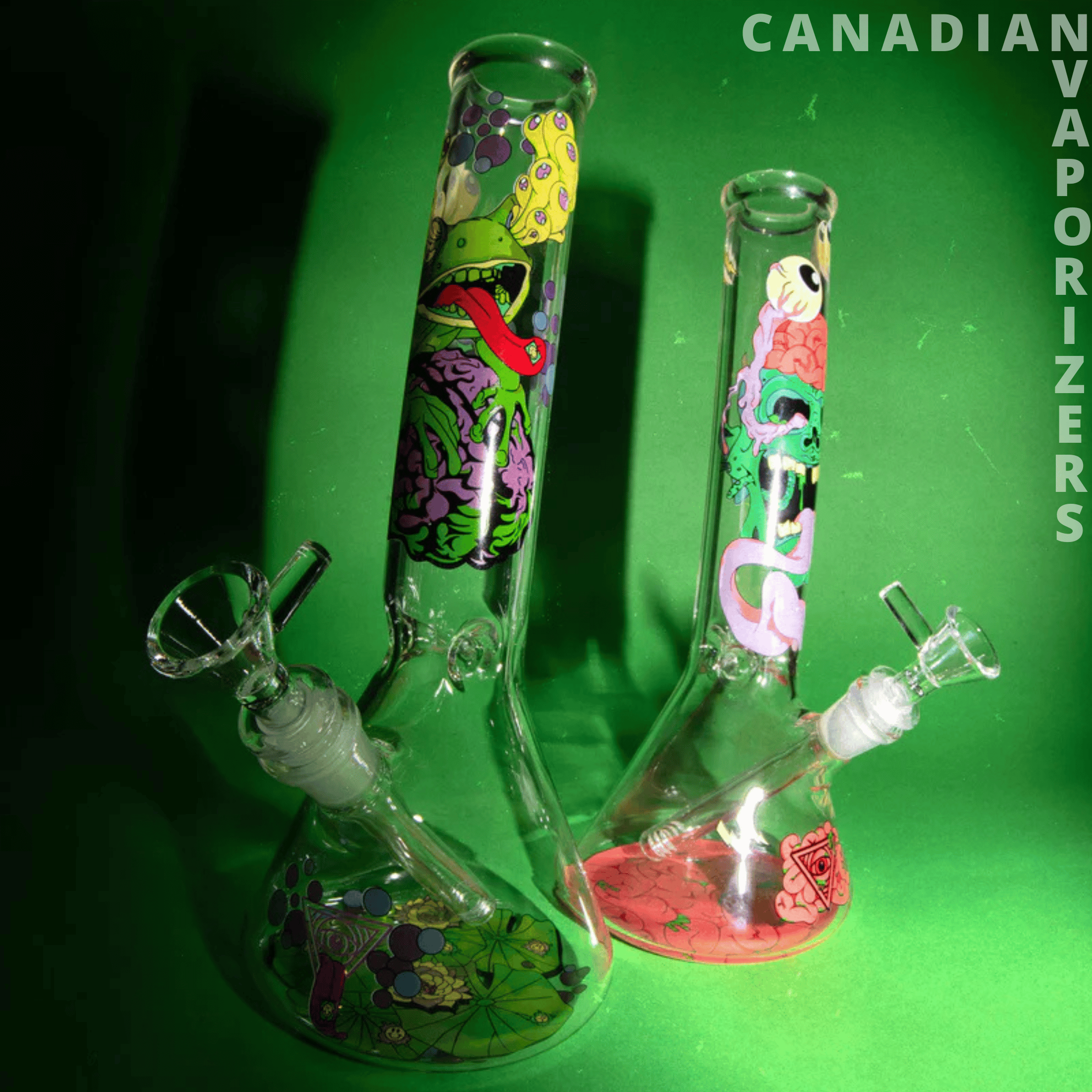 Red Eye Glass 12" Brain Frog Water Pipe