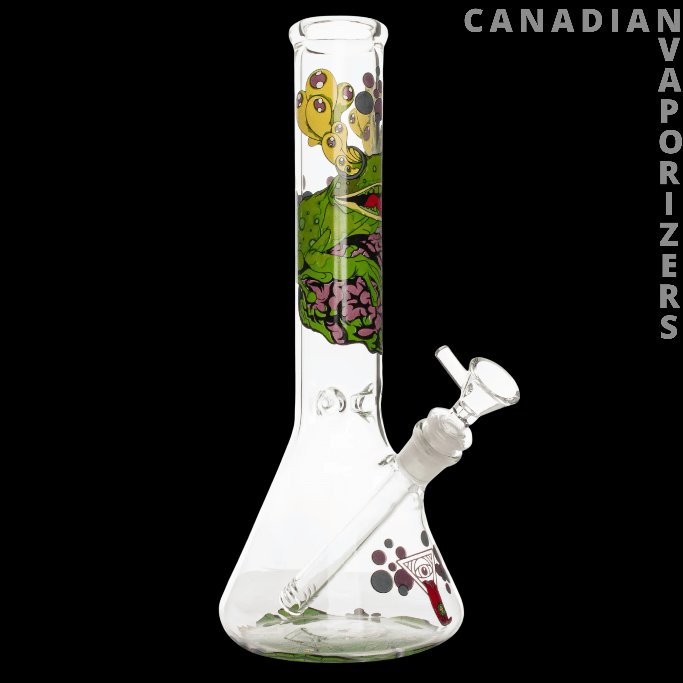 Red Eye Glass 12" Brain Frog Water Pipe