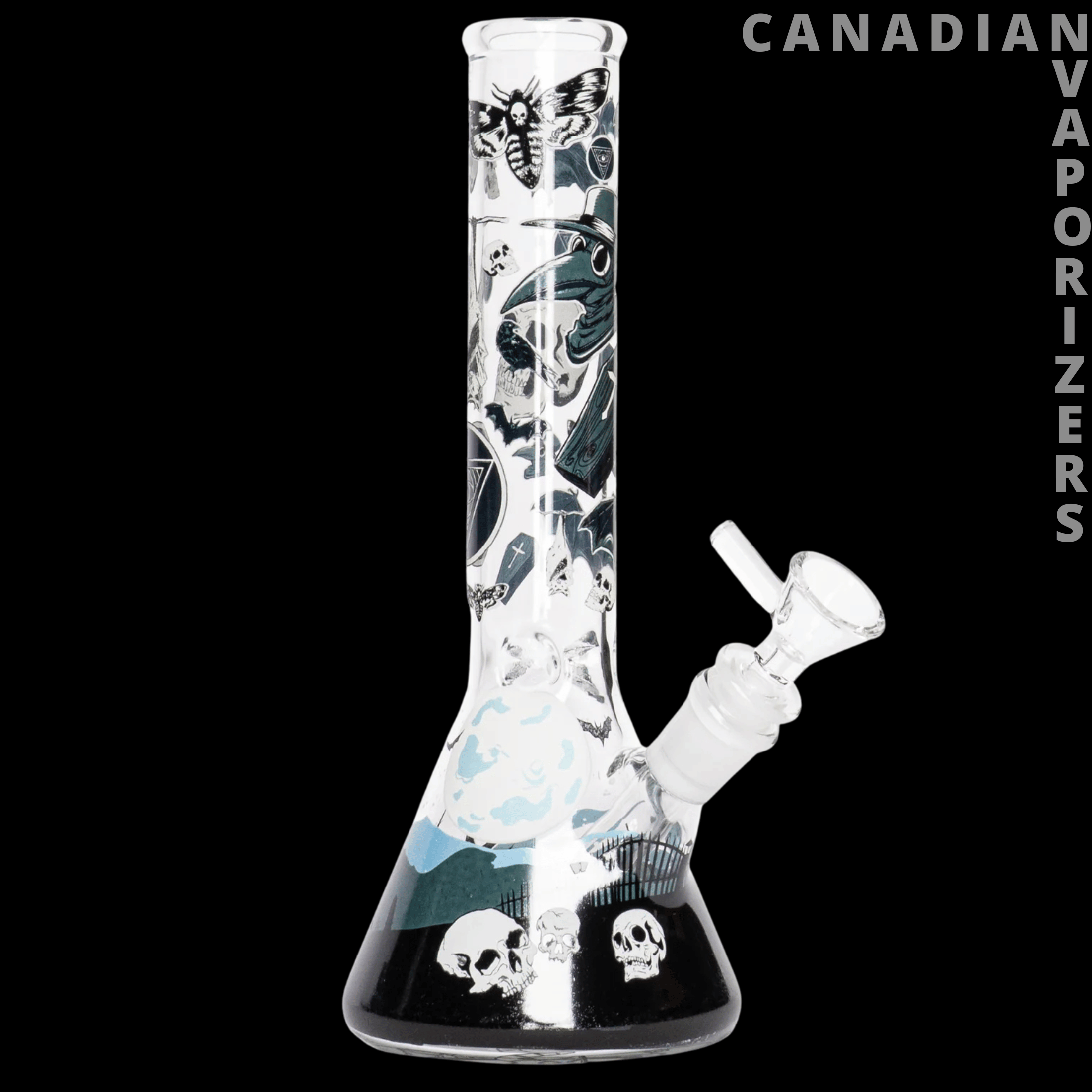 Red Eye Glass 10" Glow-in-the-Dark Cemetery Water Pipe