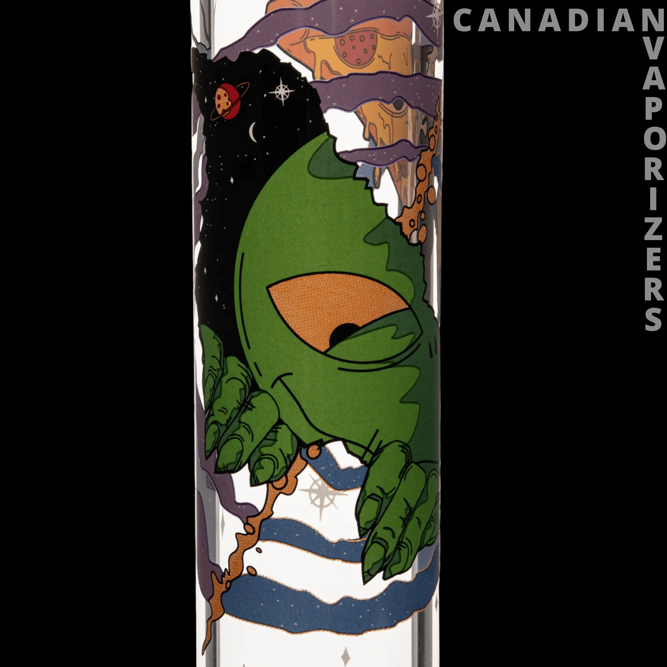 Red Eye Glass 12" Pizza Alien Water Pipe