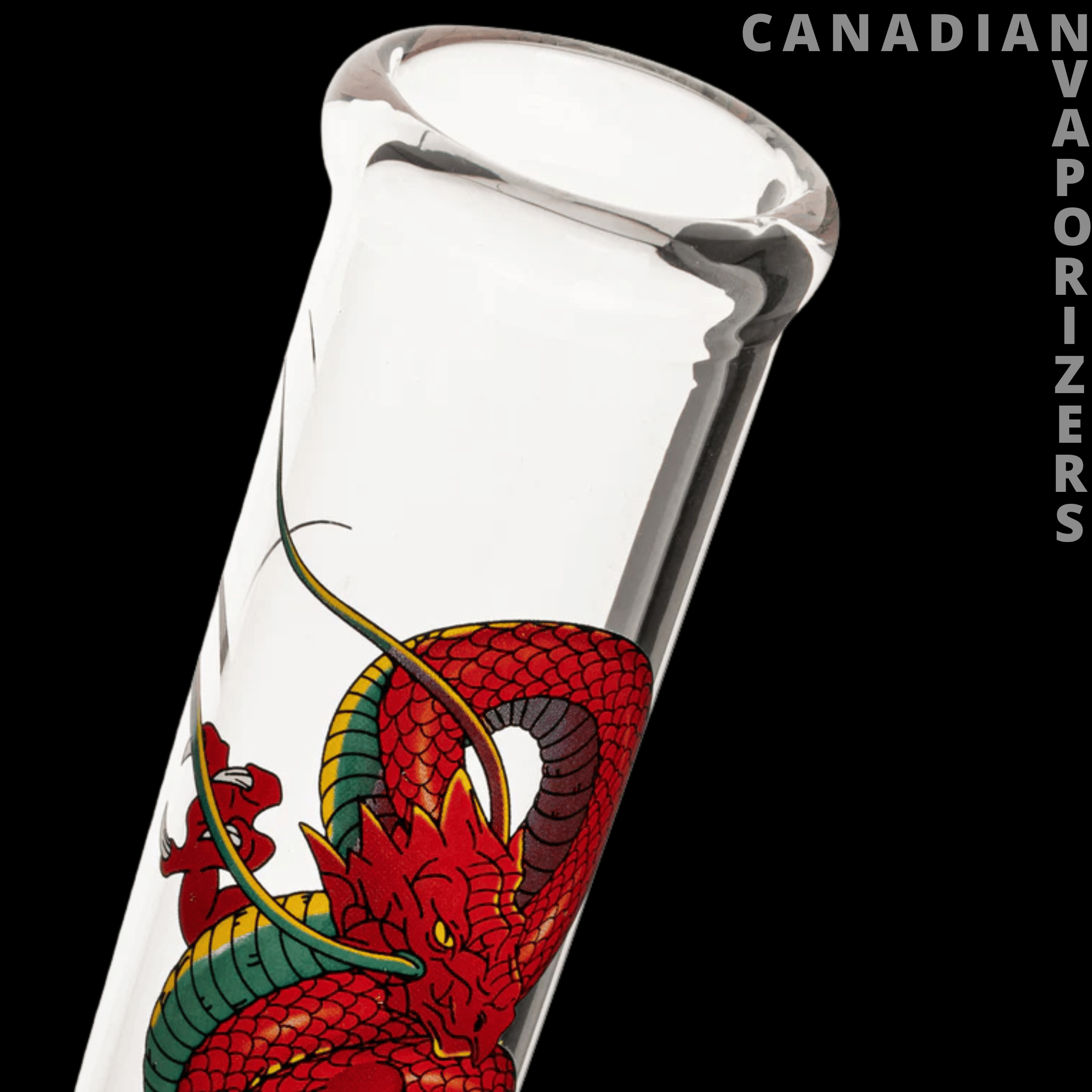 Red Eye Glass 12" Yin-Yang Dragon Water Pipe