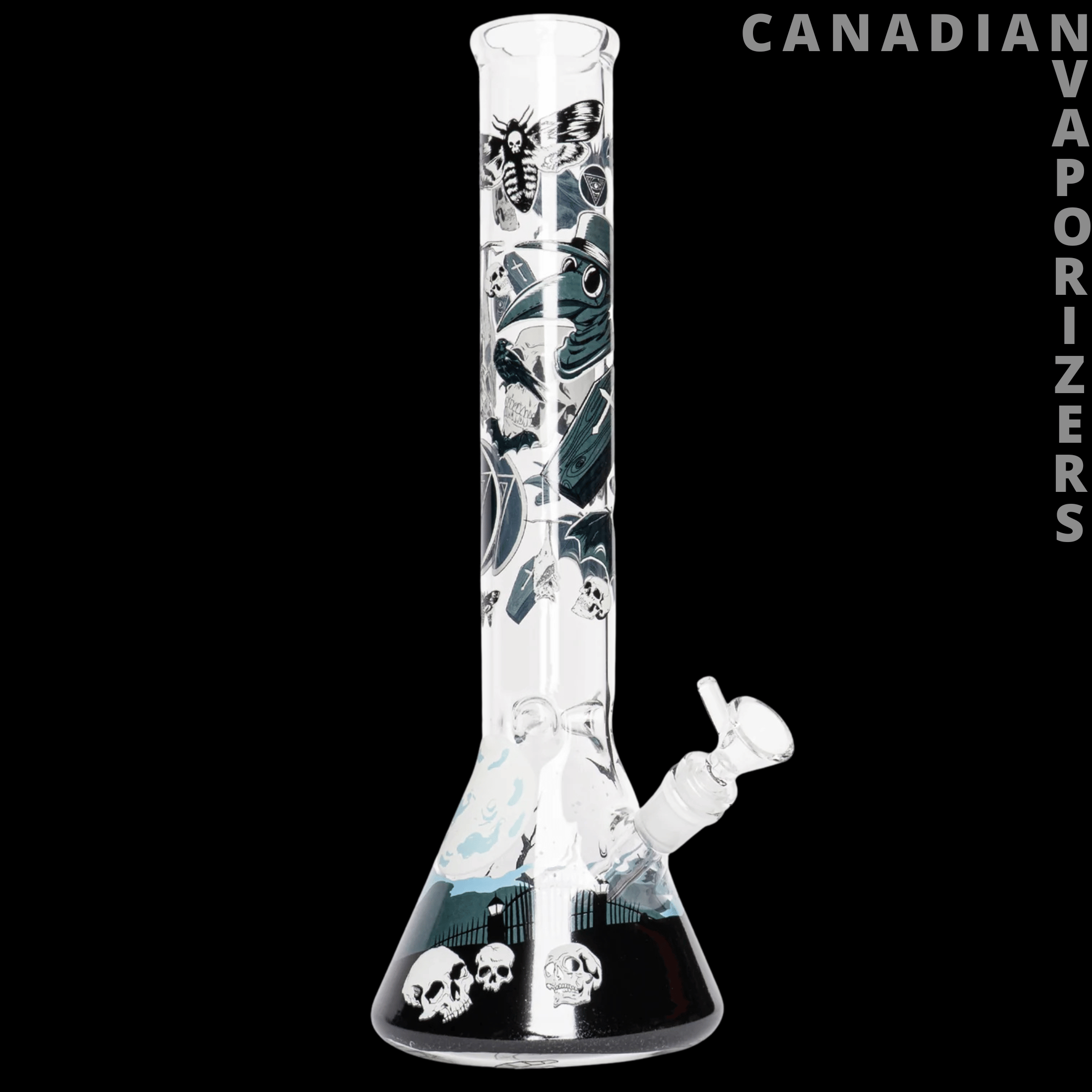 Red Eye Glass 15" Glow-in-the-Dark Cemetery Water Pipe