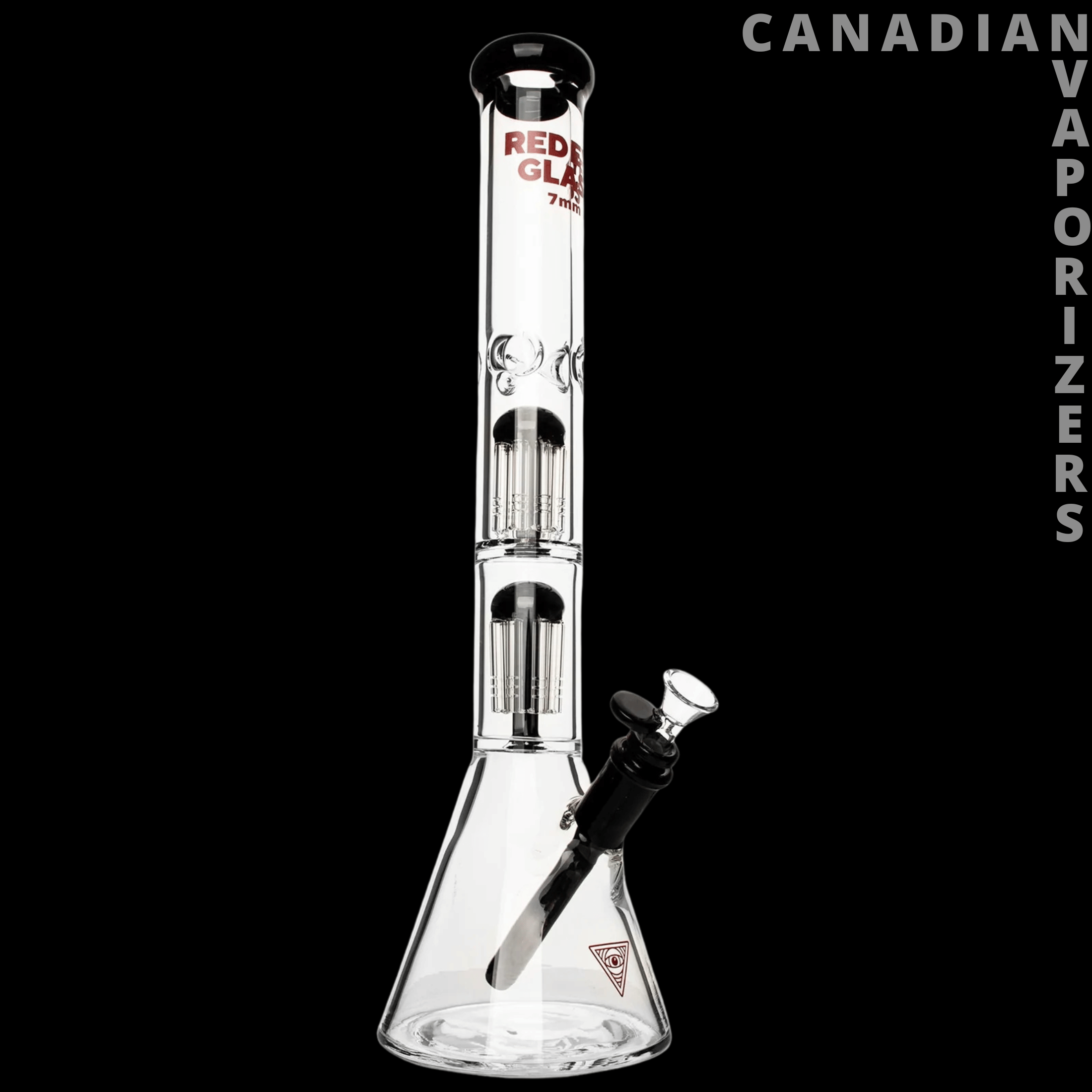 Red Eye Glass 24" 7mm Thick Wildwood Triple Chamber Beaker Base Water Pipe