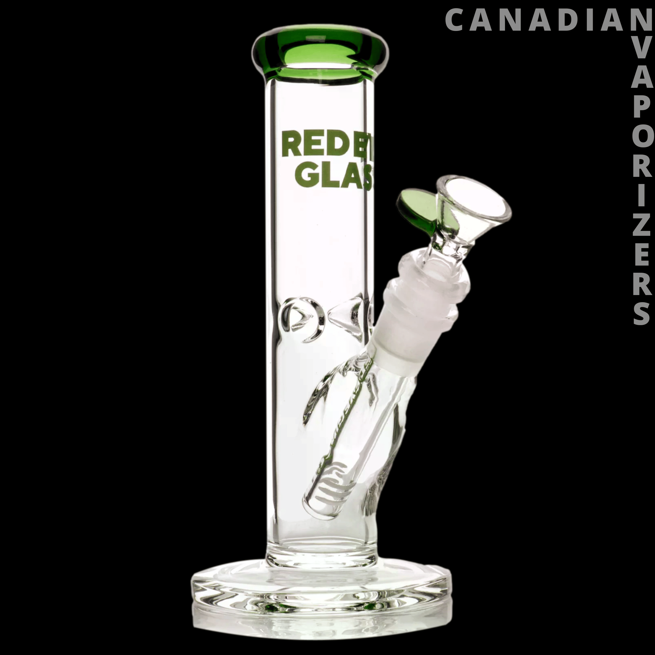 Red Eye Glass 8" Straight Base Water Pipe
