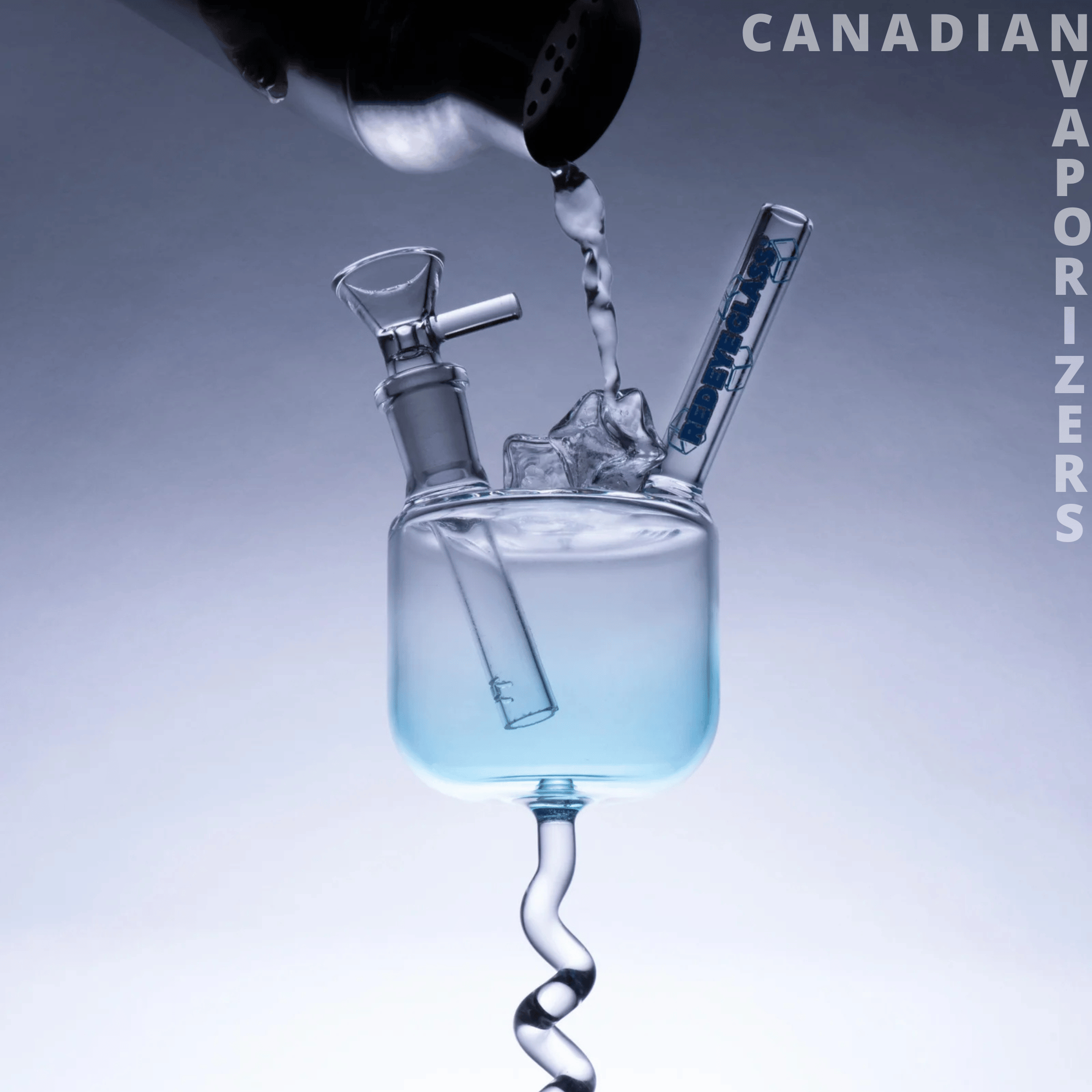 Red Eye Glass 9" Ice-Cold Happy Hour Water Bong