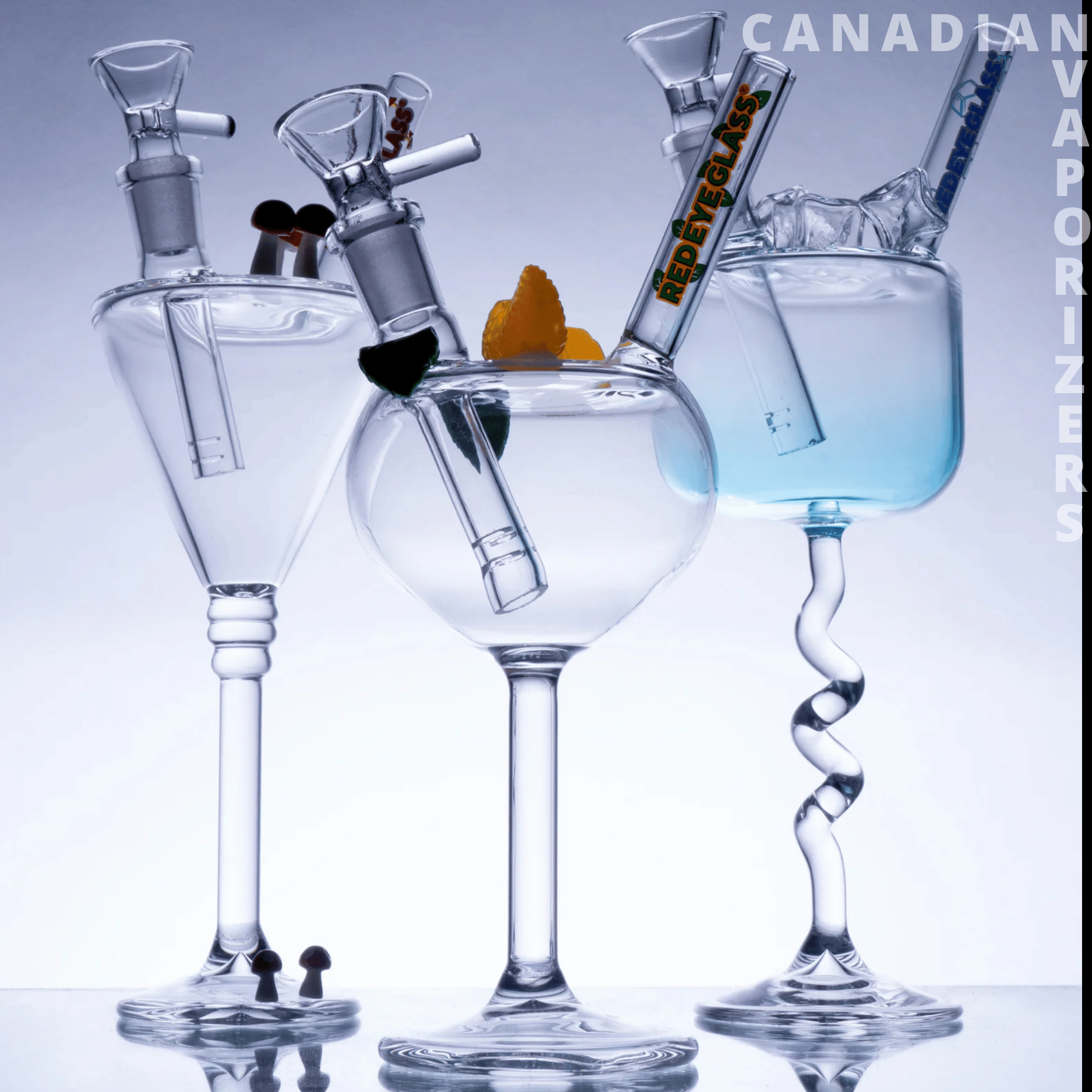 Red Eye Glass 9" Magic Mix Happy Hour Water Bong