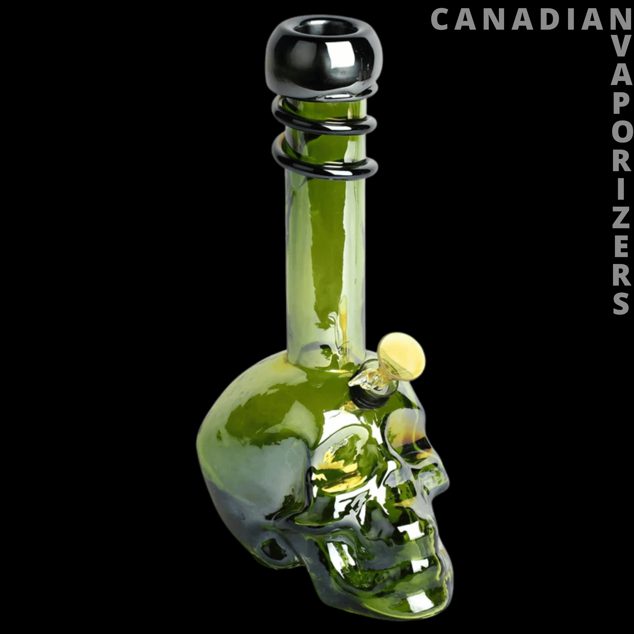 Retro Glass 14" Platinum Metallic Large Skull Tube