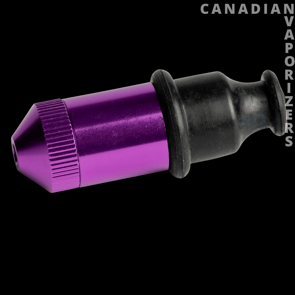 Sneak-A-Toke - Compact pipe with a metallic purple ribbed bowl and black rubber mouthpiece.