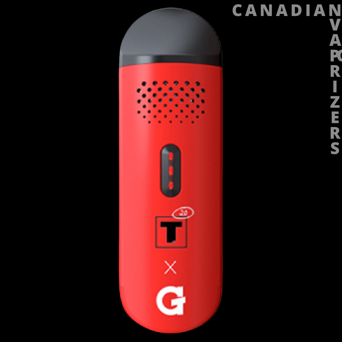 G Pen Dash Vaporizer - Red G Pen Dash vaporizer with a perforated black mouthpiece, vertical control button, and white G logo.