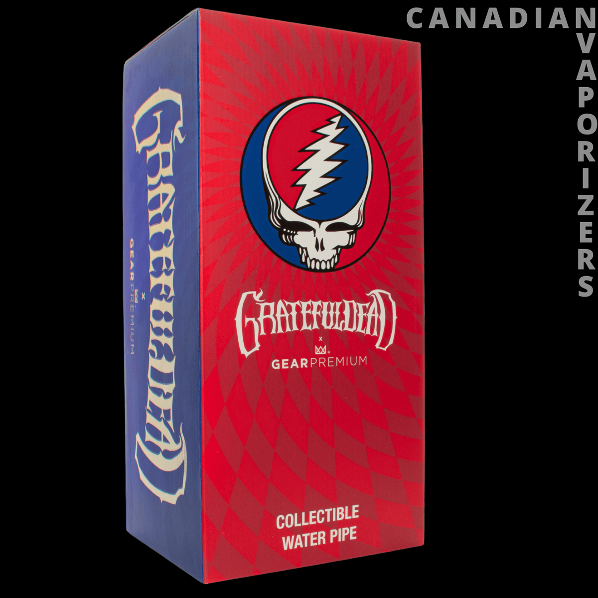 Gear Premium 10" Space Your Face Beaker Base Water Pipe - Red Gear Premium water pipe box with a skull-and-lightning logo and collectible branding.