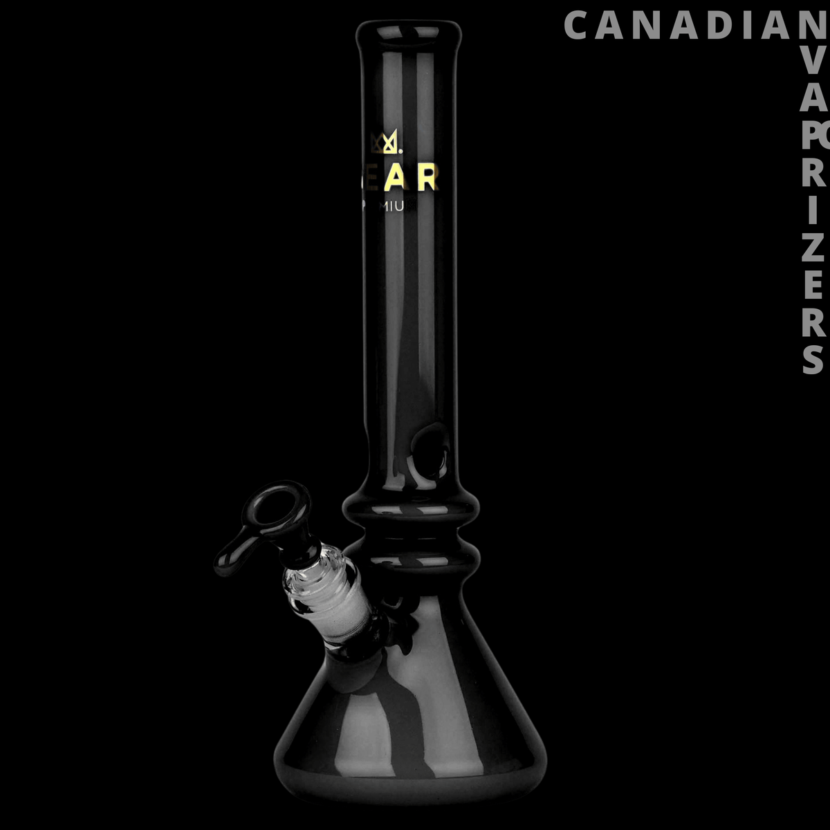Gear Premium | 12" Tall Freaker Beaker Tube - Black 12-inch glass beaker bong with a tall freaker tube, angled bowl, and wide flared base.
