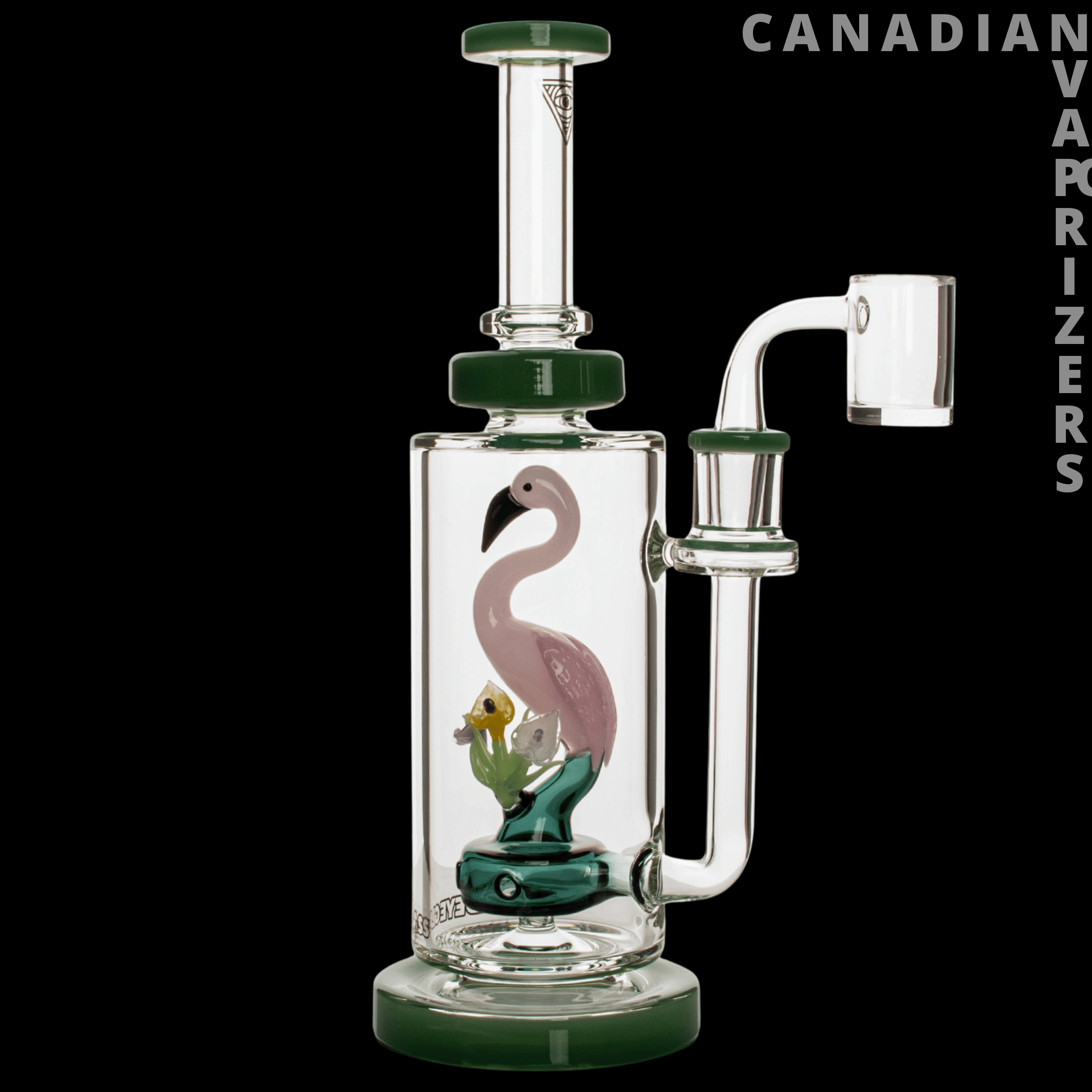 Red Eye Glass 10" Flamingo Concentrate Rig - Canadian Vaporizers