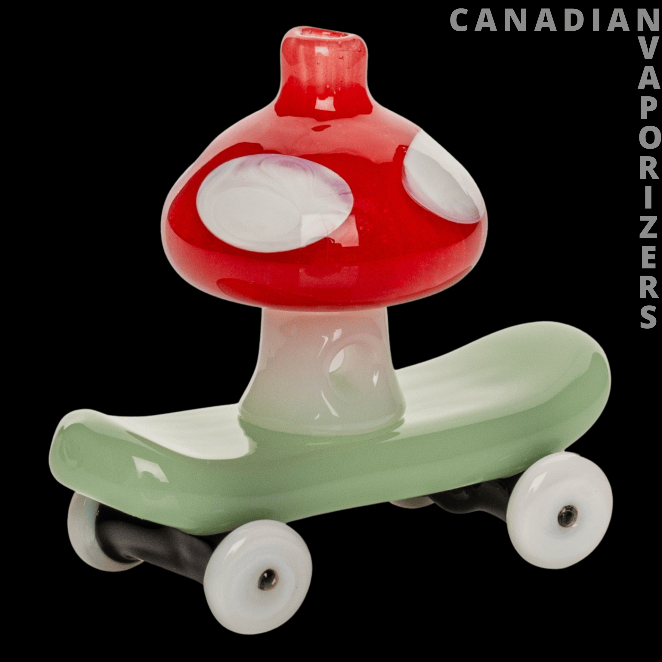 Red Eye Glass Mushroom Skateboard Carb Cap - Canadian Vaporizers