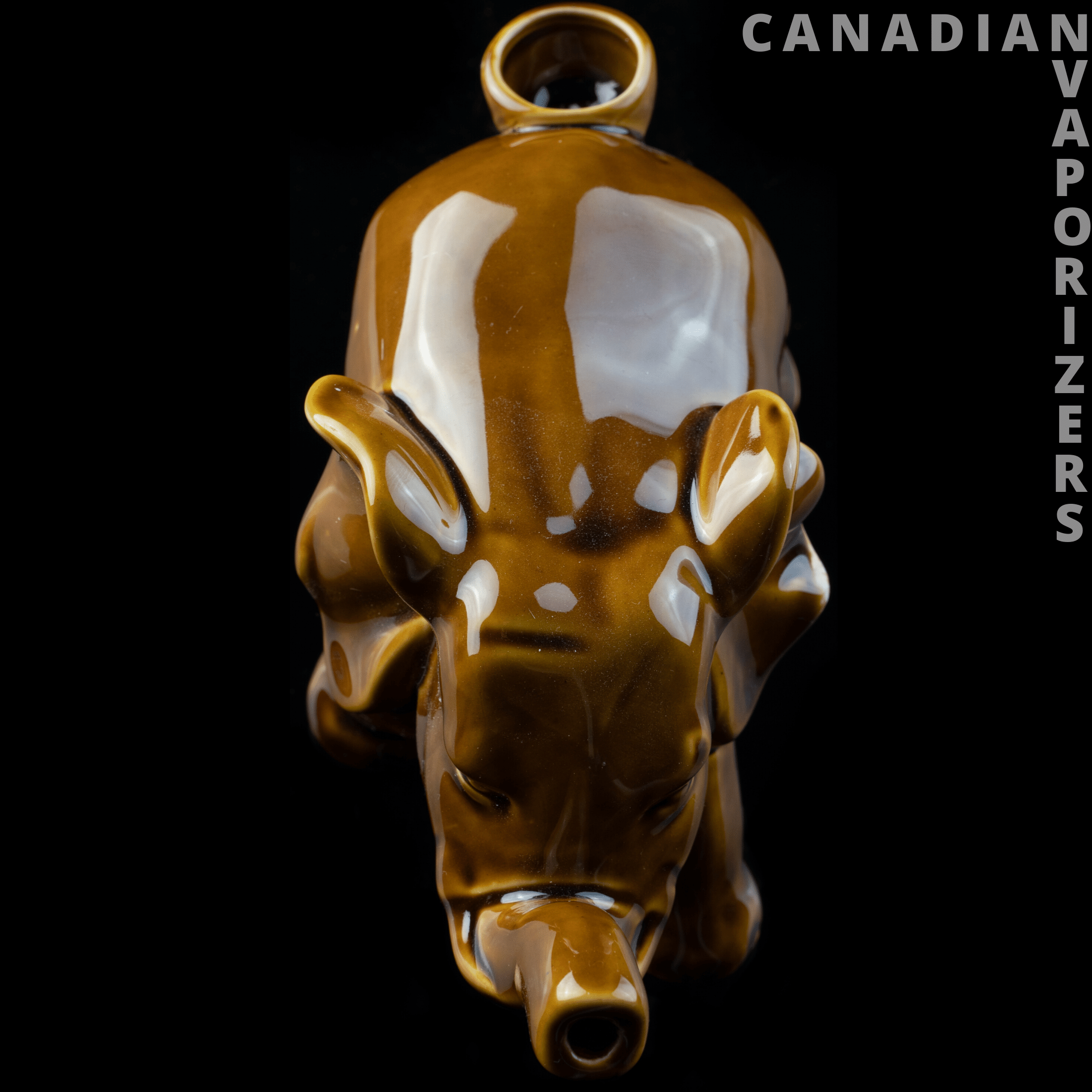 7" Elephant Ceramic Pipe - Sienna Brown - Canadian Vaporizers