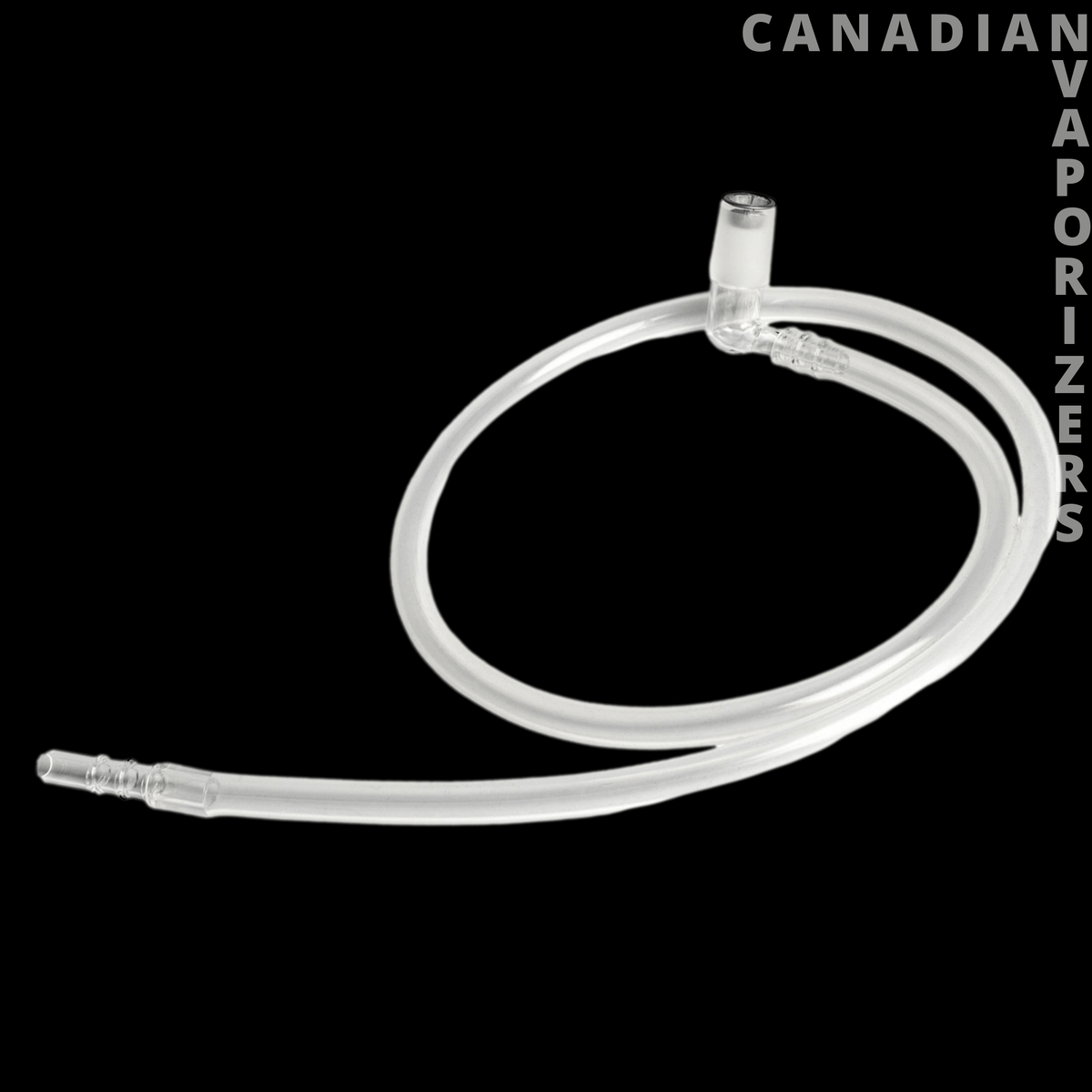 Arizer Extreme Q & V-Tower 3ft Whip - Clear 3-foot vaporizer whip hose with a looped tube and connector ends.
