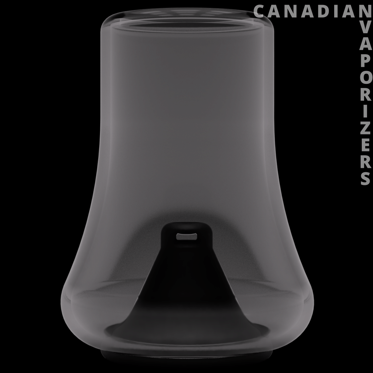 Bello Vapor Glass - Smoky gray glass vaporizer with a wide rounded base and tapered cylindrical neck.