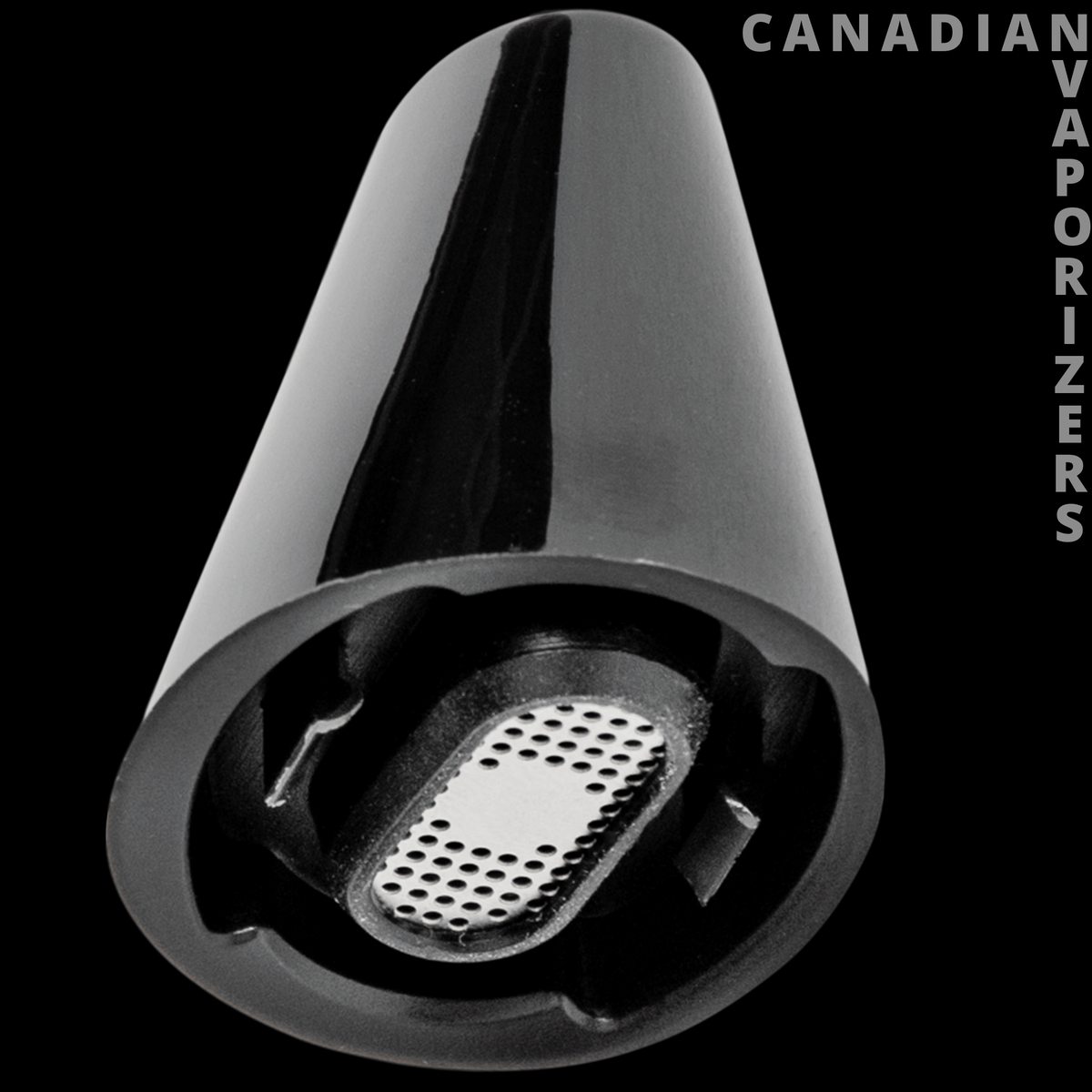 Boundless CFC 2.0 Mouthpiece - Black tapered Boundless CFC 2.0 mouthpiece with a perforated metal screen inside the opening.
