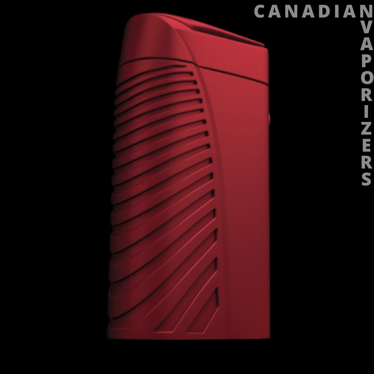 Boundless CFV - Red Boundless CFV vaporizer with a rounded rectangular body and diagonal vent slits.