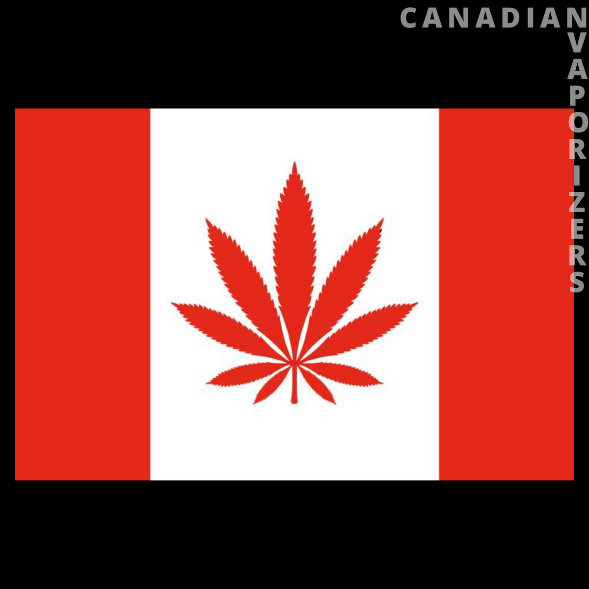 Canadian Maple/Weed Leaf Dab Mat - Black dab mat featuring a Canadian flag with a red maple leaf replaced by a cannabis leaf.