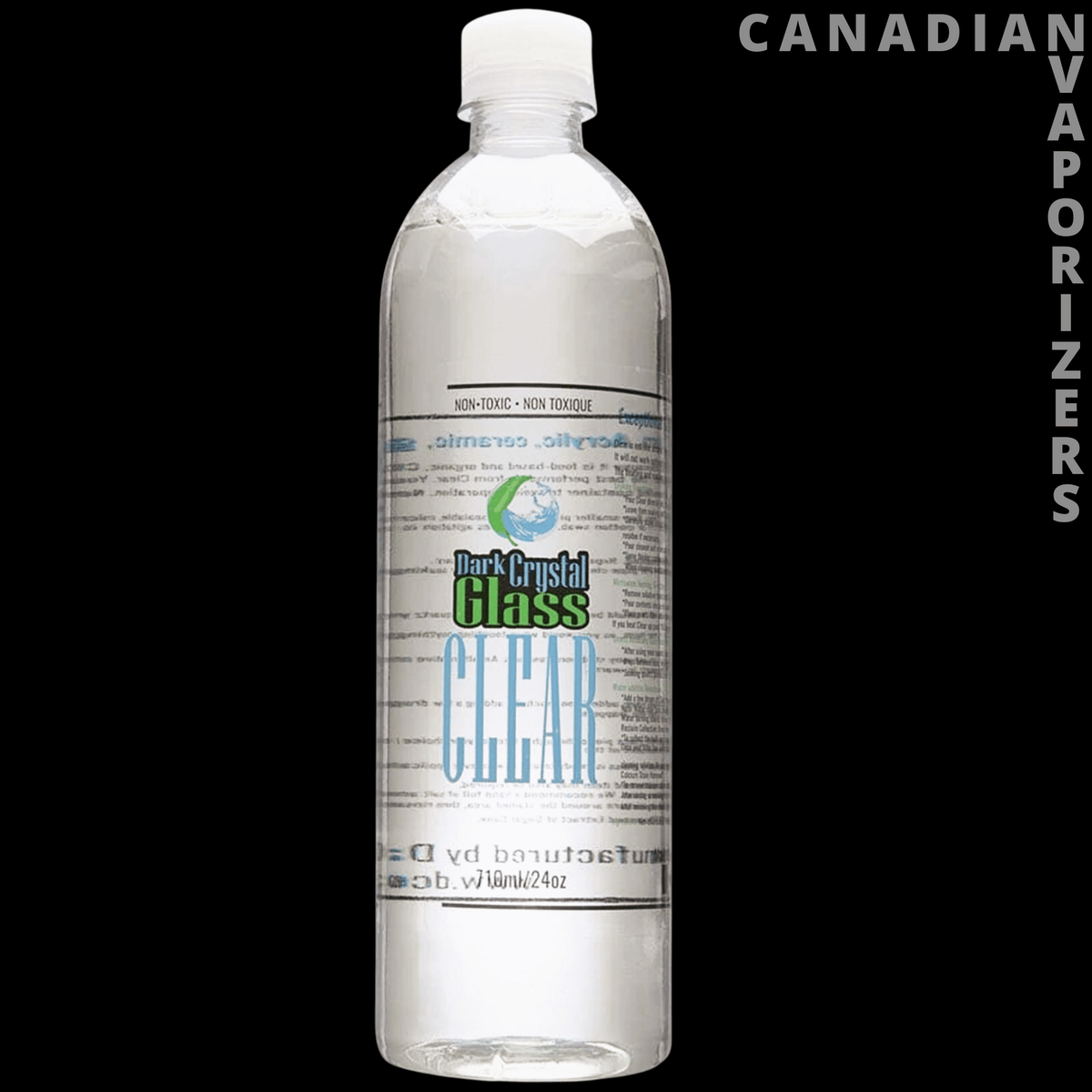Dark Crystal Glass Cleaner (710ml) - Clear glass cleaner bottle with a white cap and blue-and-green label, 710 ml.