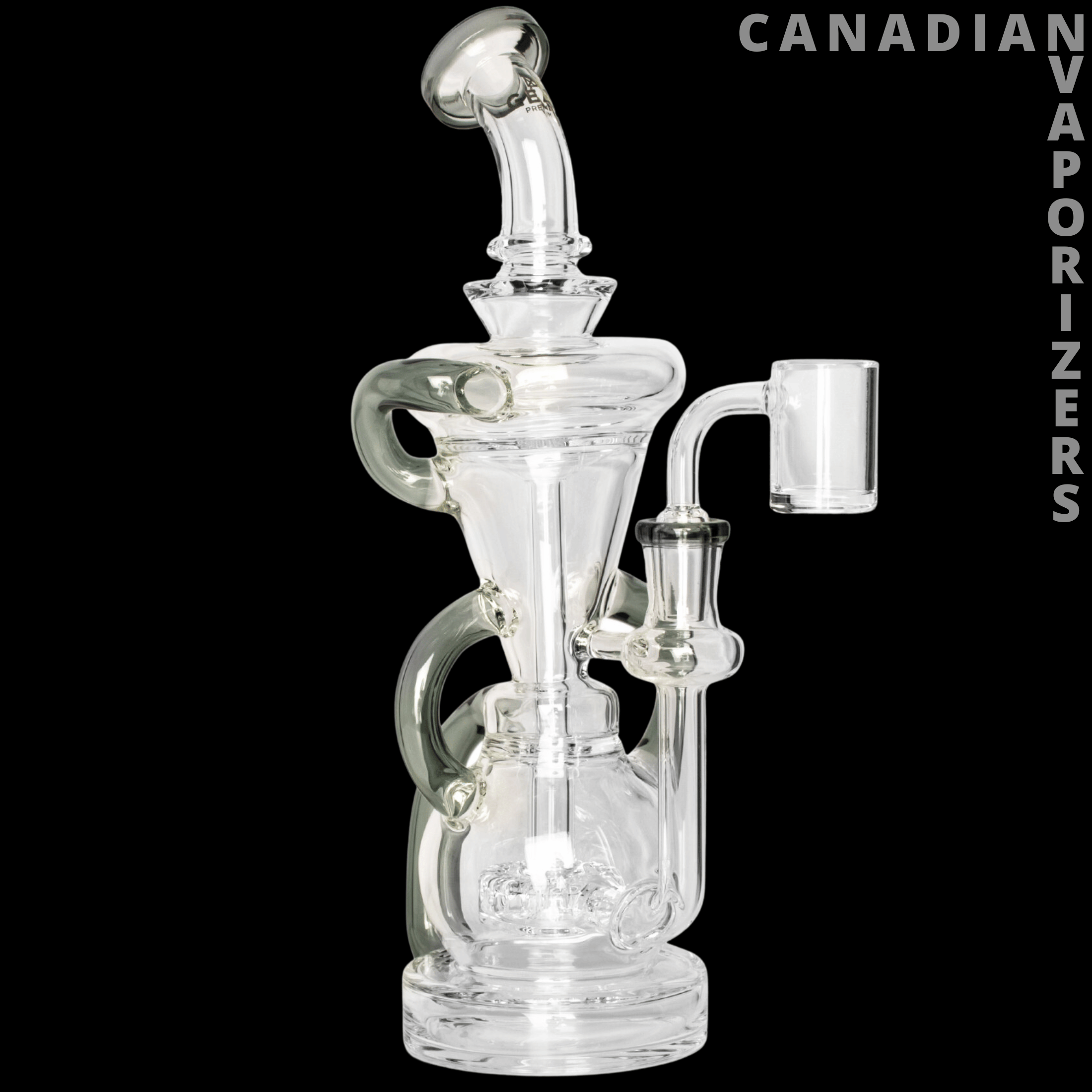 Gear Premium 10" Crystal Glide Triple Uptake Dual Chamber Concentrate Recycler - Canadian Vaporizers