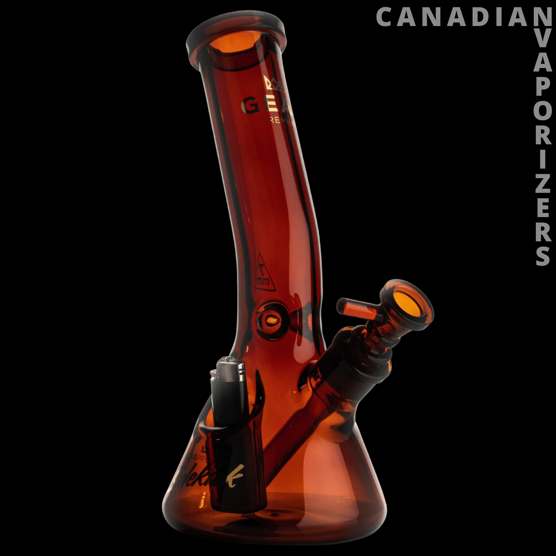Gear Premium 12" 7mm Thick Sidekick Laid Back Beaker Base Water Pipe - Canadian Vaporizers