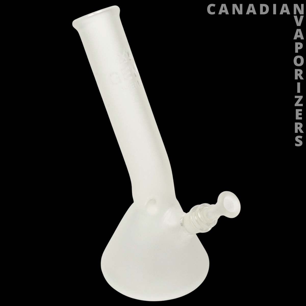 Gear Premium 12" Laid Back Tube - Frosted white glass tube with a curved neck, flared base, and angled side mouthpiece.