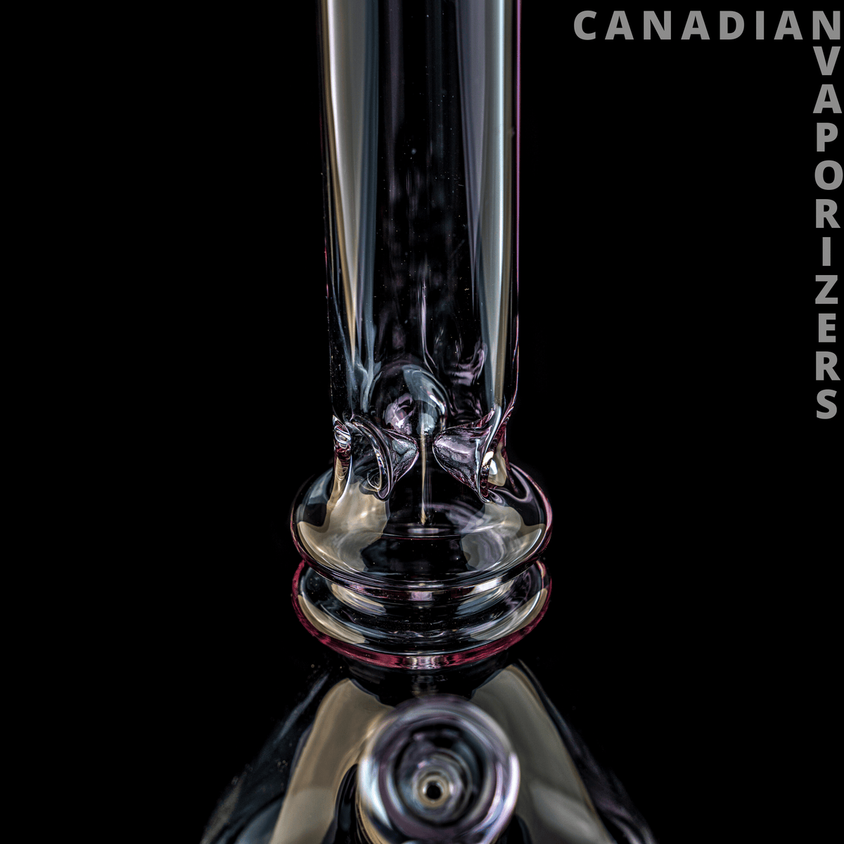 Gear Premium | 12" Tall Freaker Beaker Tube - Black glass beaker bong with a tall tube, rounded base, and iridescent accent rings.