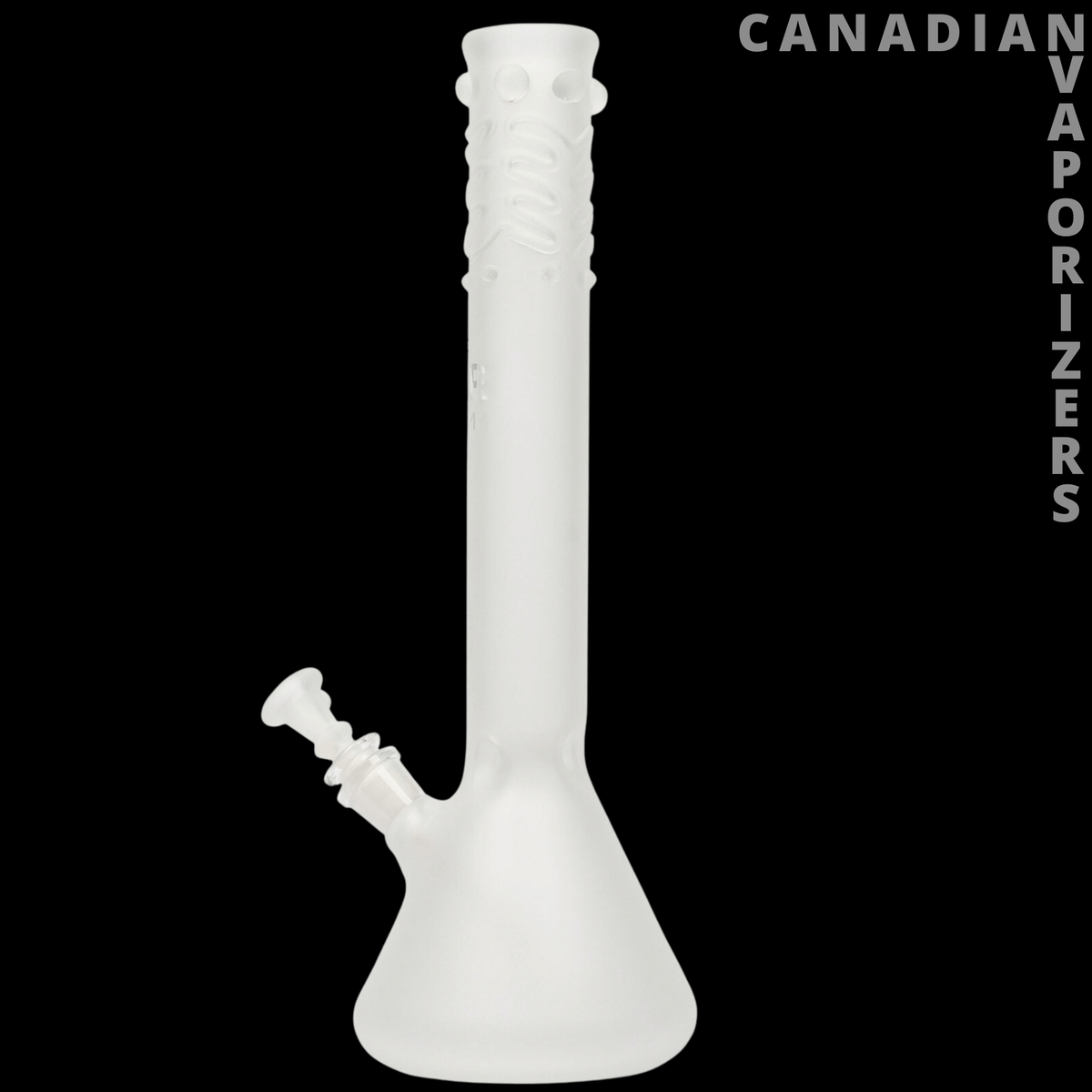 Gear Premium 14" Beaker Tube - White 14-inch glass beaker tube with a textured neck and angled side joint.