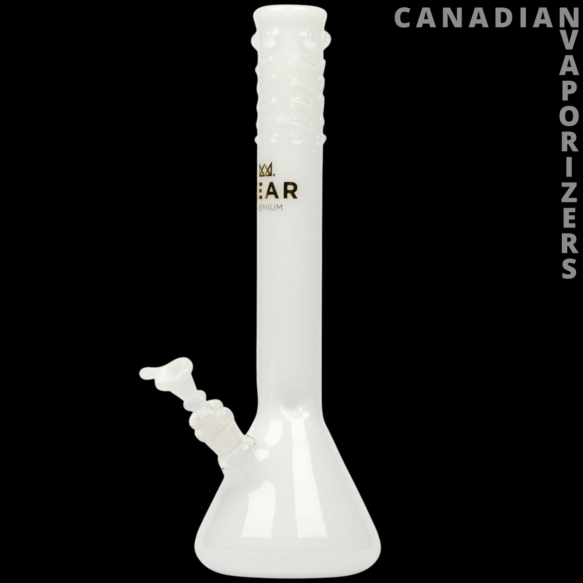 Gear Premium 14" Beaker Tube - White 14-inch beaker tube with textured neck, angled side joint, and flared base.