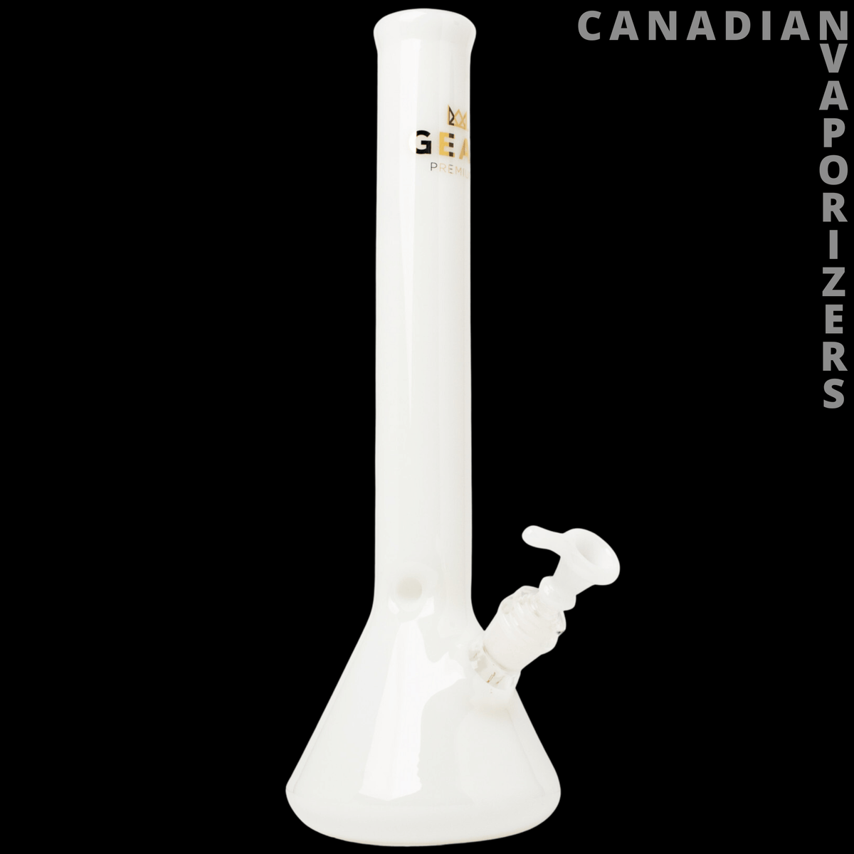 Gear Premium 14" Beaker Tube - White 14-inch glass beaker tube with a wide conical base and angled side joint.
