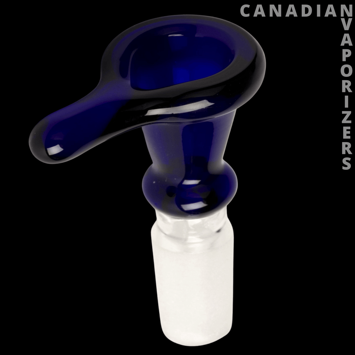 Gear Premium 14mm Thumper Cone Pull-Out - Deep blue glass 14mm pull-out cone with a rounded bowl and white frosted joint stem.