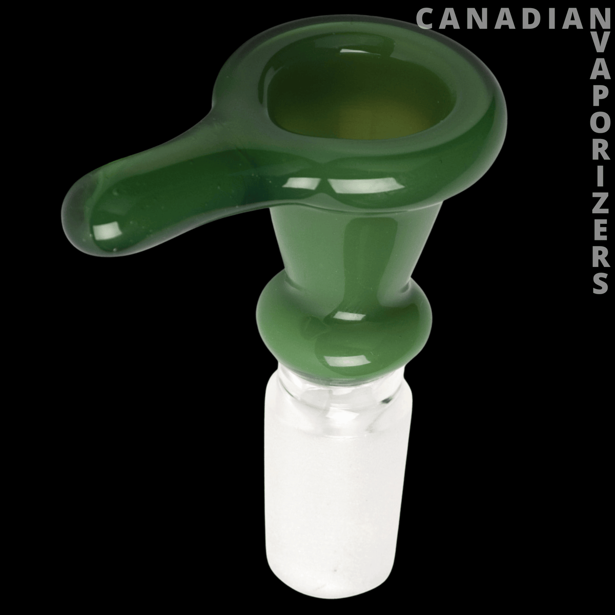 Gear Premium 14mm Thumper Cone Pull-Out - Dark green glass 14mm thumper cone with a wide pull-out bowl and frosted white joint.