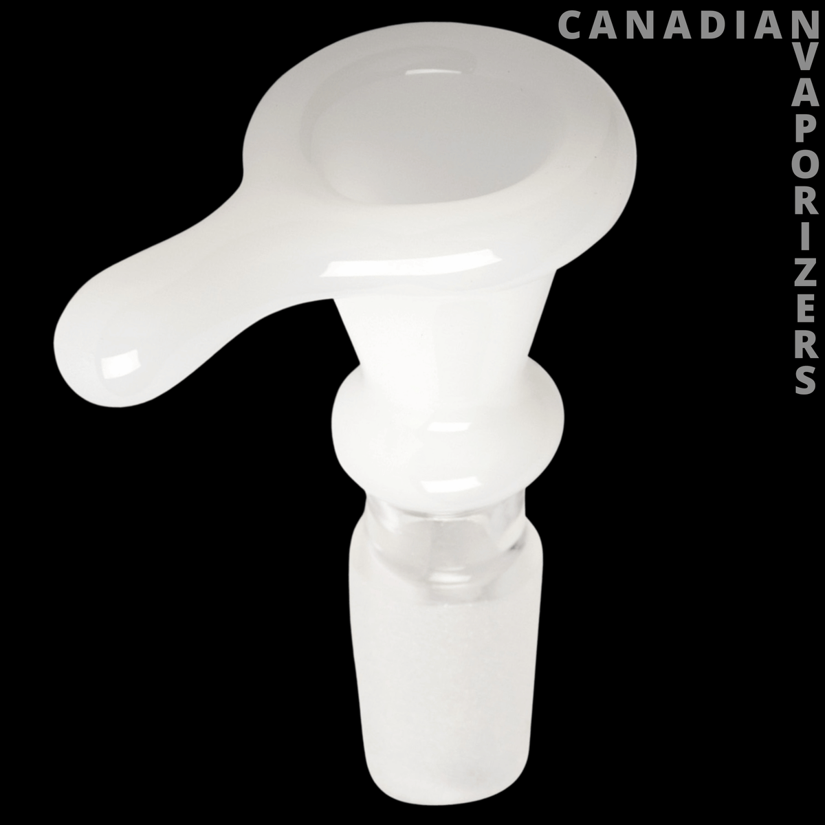 Gear Premium 14mm Thumper Cone Pull-Out - White frosted glass 14mm pull-out cone bowl with a wide rounded rim and bulbous stem.