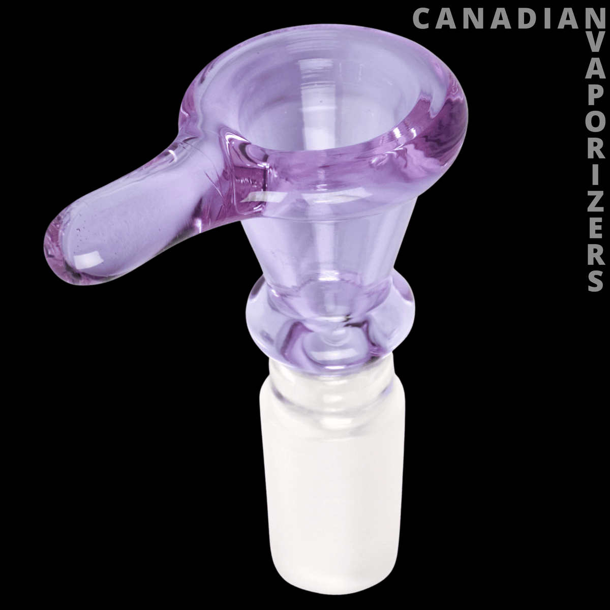 Gear Premium 14mm Thumper Cone Pull-Out - Translucent lavender glass 14mm thumper cone bowl with a side pull handle and white ground joint.