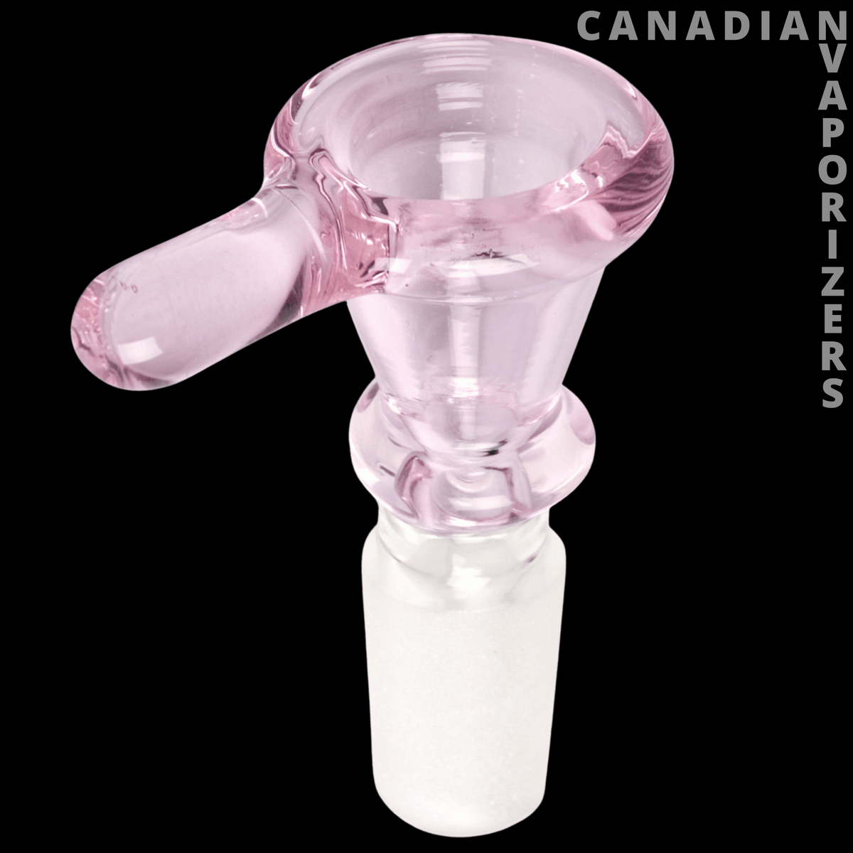 Gear Premium 14mm Thumper Cone Pull-Out - Pink translucent glass 14mm pull-out bowl with a wide flared rim and frosted white joint.