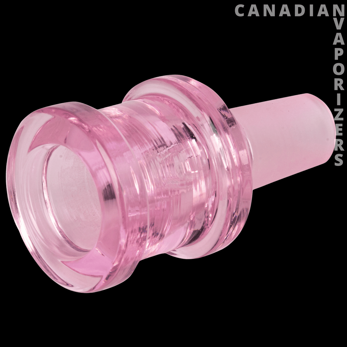 Gear Premium 14mm XL Sugar Barrel Pull-Out - Translucent pink glass 14mm sugar barrel pull-out bowl with a wide ridged grip and tapered stem.